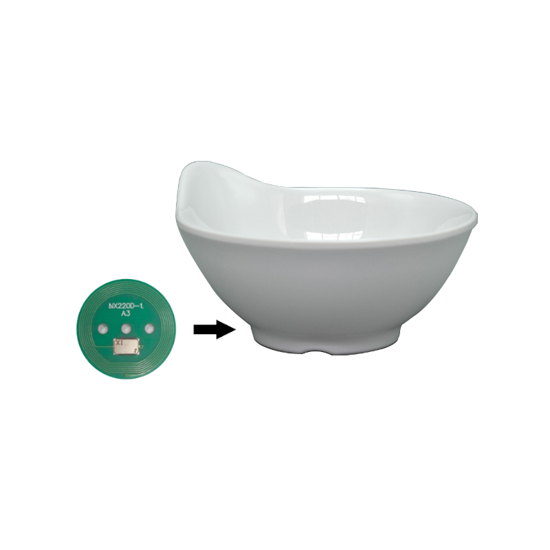 Customizable RFID melamine tableware bowl PCB tag for quick inventory application diameter 22mm high temperature waterproof tag R6P chip